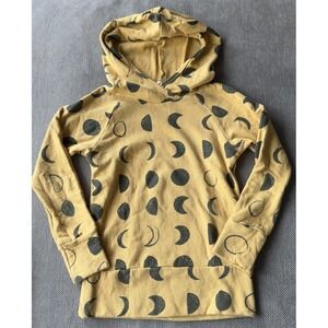 Gus + Steel Hoodie Top Moon Phase Organic Cotton USA Girls Boys 6-7 Mustard